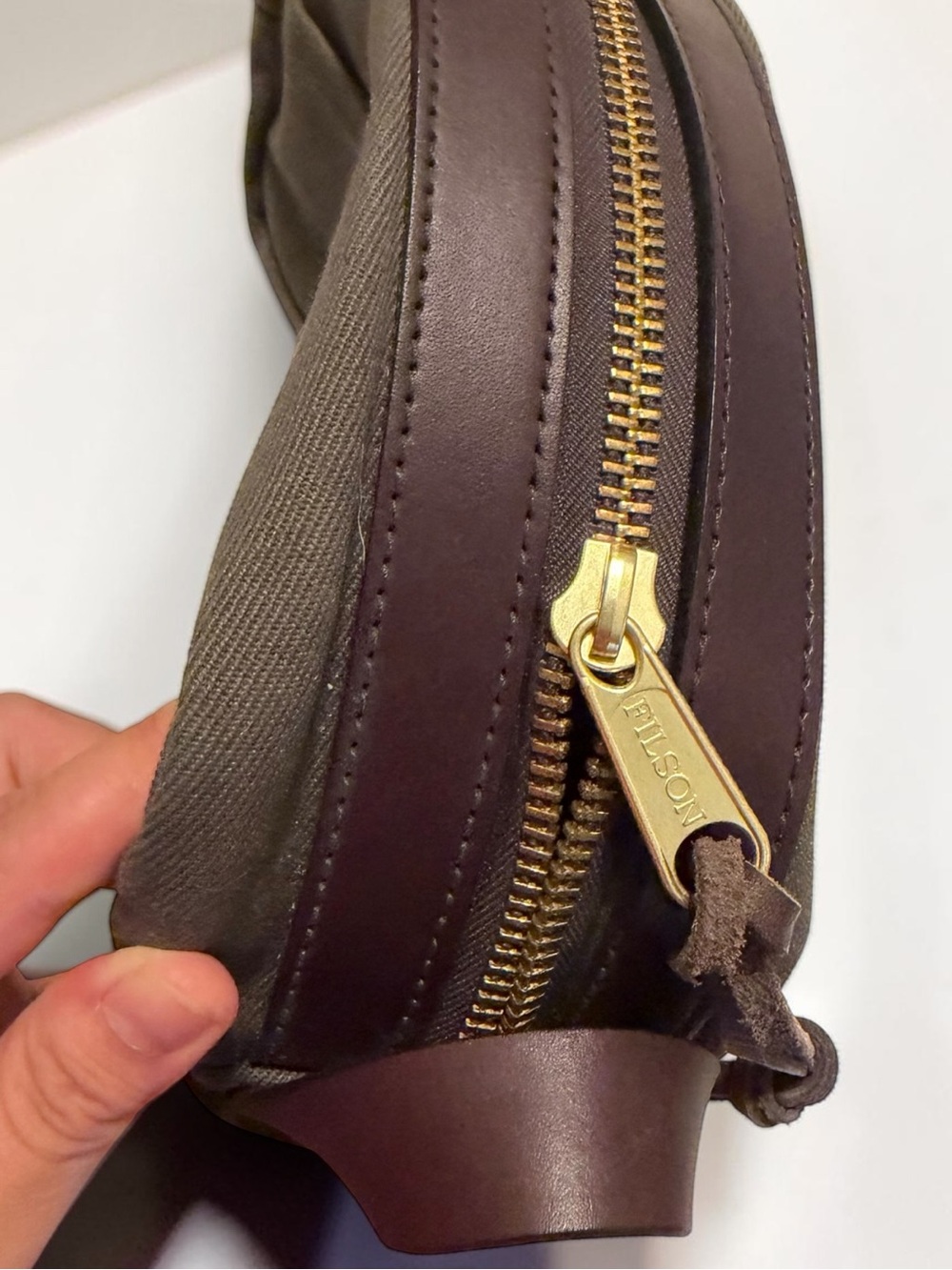 NEW FILSON RUGGED TWILL TRAVEL KIT OTTER GREEN OS NO OUTSIDE LOGO USA MADE - Picture 4 of 7